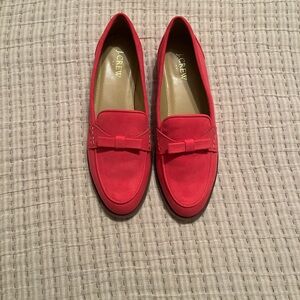 J. Crew Pink Suede Bow Loafers